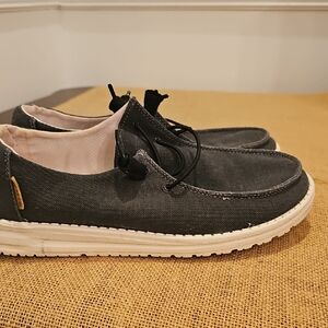 Hey Dude Black Canvas Loafers